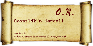 Oroszlán Marcell névjegykártya