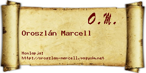 Oroszlán Marcell névjegykártya